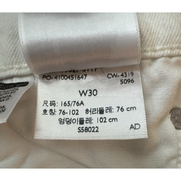 Levi's Premium 501 High Rise Original Cutoff Shorts Off White Size 30 - Picture 14 of 15